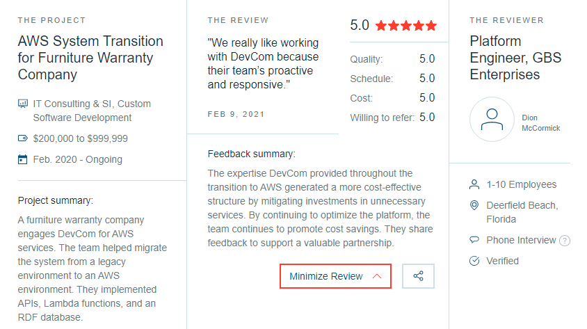 DevCom Client Reviews on Clutch.co